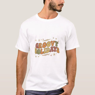 Camiseta Groovy Holidays Retro T-Shirt: Vintage 70s Christm