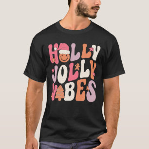 Camiseta Groovy Holly Xmas Jolly Vibes Navidades disstume