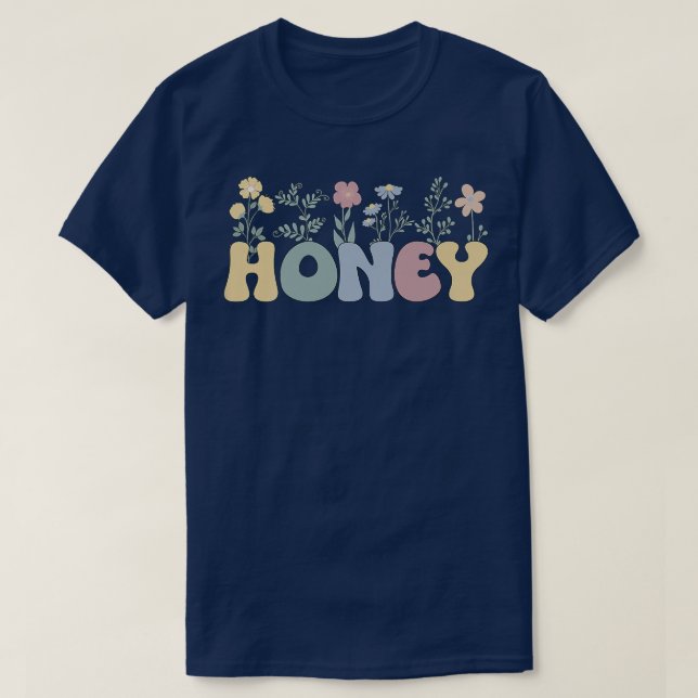 Camiseta Groovy Honey Abuela Flores Miel Abuela  (Diseño del anverso)