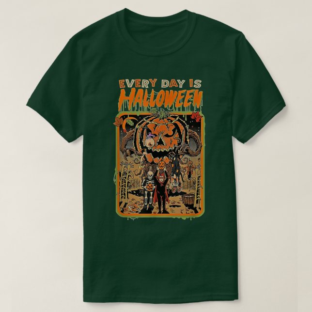 Camiseta Groovy Horror gigante monstruo de la calabaza pers (Diseño del anverso)