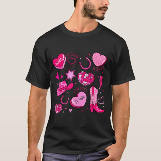 Camiseta Groovy Howdy Valentine Western Valentines Day Cowb (Anverso)