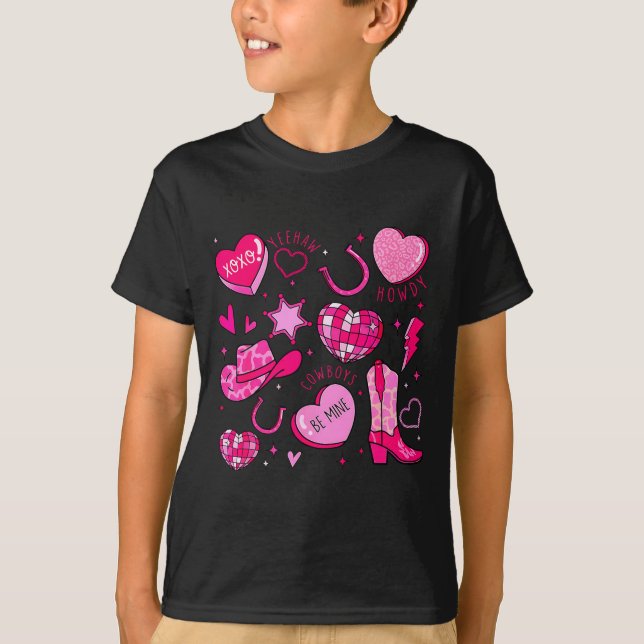Camiseta Groovy Howdy Valentine Western Valentines Day Cowb (Anverso)
