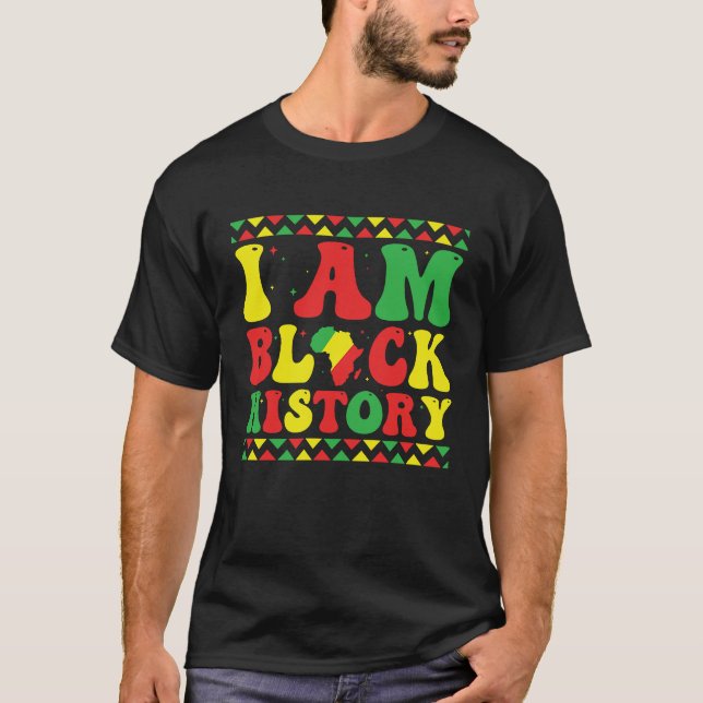 Camiseta Groovy I Am Black History Prit Black History Mont (Anverso)