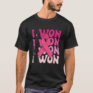 Camiseta Groovy I Won Breast Cancer Awareness Support Pink