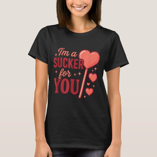Camiseta Groovy I'm A Sucker For You Retro Heart Candy Vale (Anverso)