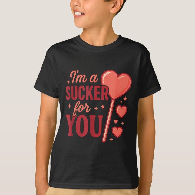 Camiseta Groovy I'm A Sucker For You Retro Heart Candy Vale (Anverso)
