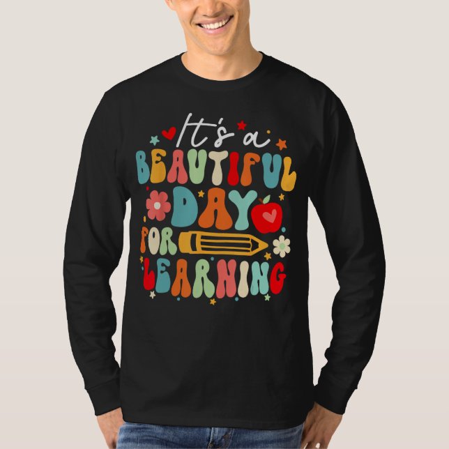 Camiseta Groovy Its a Beautiful Day For Learning Teacher St (Anverso)
