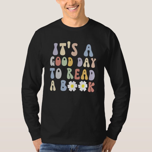 Camiseta Groovy It's A Good Day To Read A Book Library Read (Anverso)