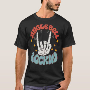 Camiseta Groovy Jingle Bell Rockin Merry Christmas Skeleton
