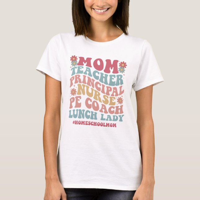 Camiseta Groovy Keep Homeschool Weird Shirt, mamá de CC (Anverso)