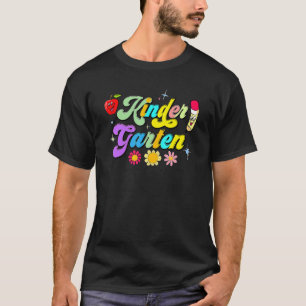 Camiseta Groovy Kindergarten Vibes retrocede al té escolar