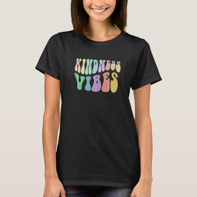 Camiseta Groovy KINDNESS VIBES Choose Retro Be Kind Anti Bu (Anverso)