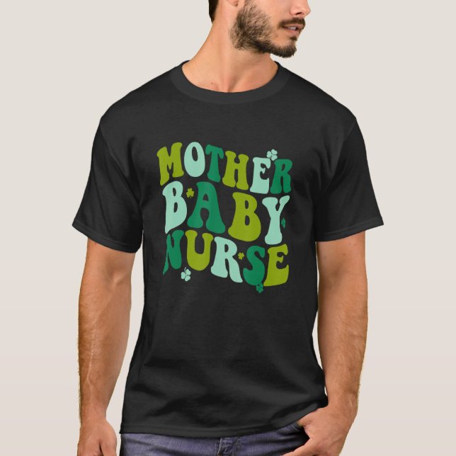 Camiseta Groovy L&D Labor Mother Baby Nurses St Paddy Day C (Anverso)