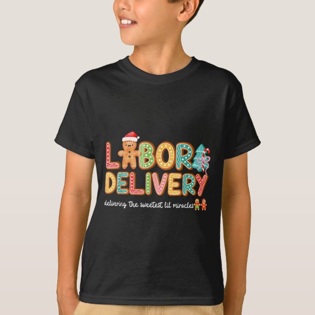 Camiseta Groovy Labor And Delivery Christmas L&amp;d Nurse  (Anverso)