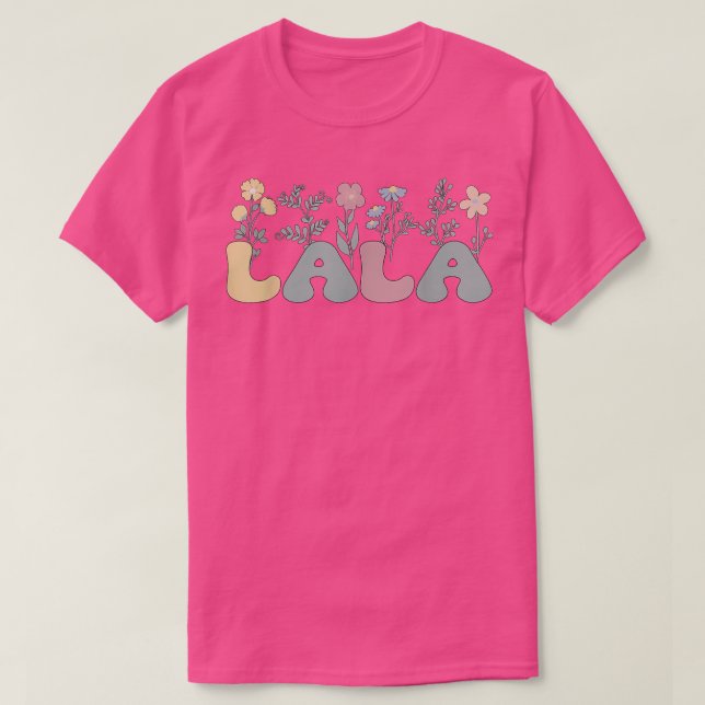 Camiseta Groovy Lala Grandmother Flowers Lala Grandma  (Diseño del anverso)