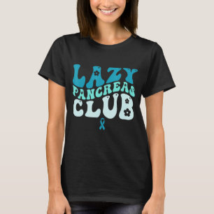 Camiseta Groovy Lazy Pancreas Club Diabetes Conciencia Azul