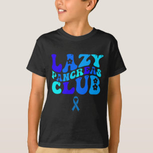 Camiseta Groovy Lazy Pancreas Club Diabetes Conciencia Azul