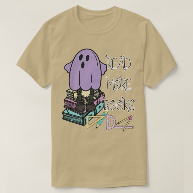 Camiseta Groovy Leer más libros Cuidados Fantasma Boo Diver (Diseño del anverso)