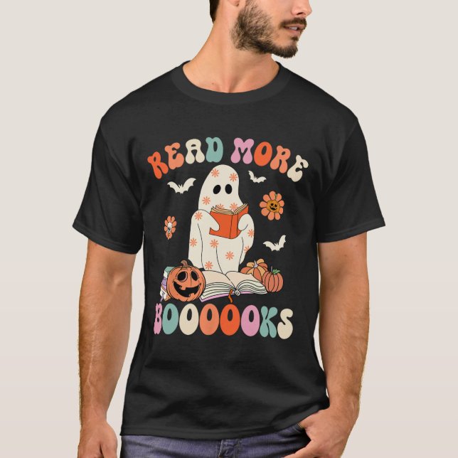 Camiseta Groovy Leer más libros Cuidados Fantasma Boo Diver (Anverso)