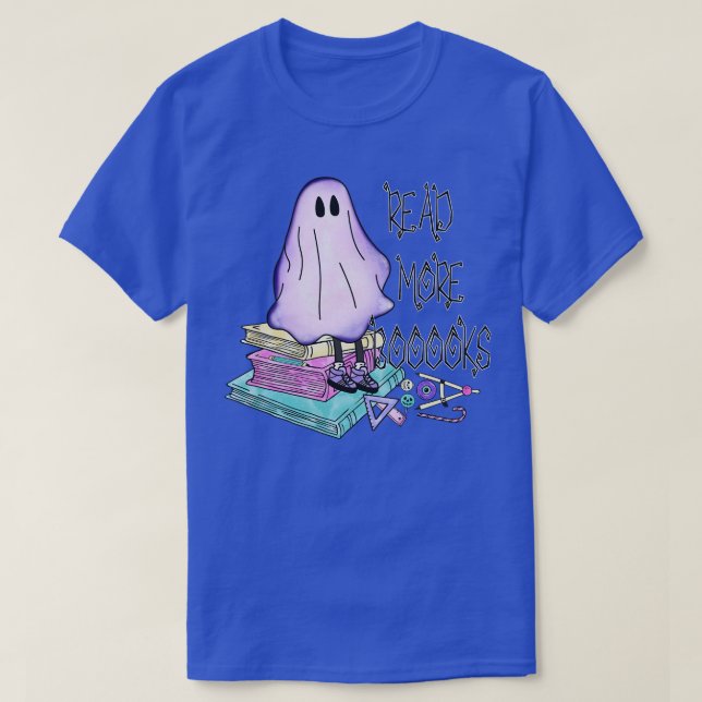 Camiseta Groovy Leer más libros Cuidados Fantasma Boo Diver (Diseño del anverso)