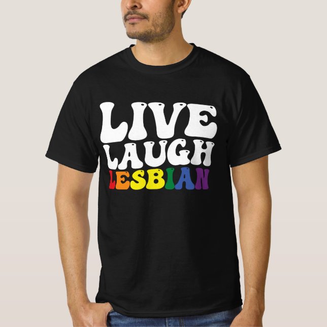 Camiseta Groovy Live Laude Orgullo LGBT Lesbiana (Anverso)