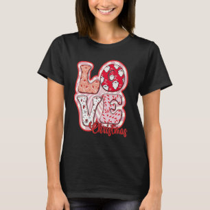 Camiseta Groovy Love Chritmas Retro Santa Jingle Feliz Navi