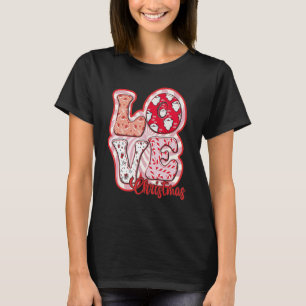 Camiseta Groovy Love Chritmas Retro Santa Jingle Feliz Navi