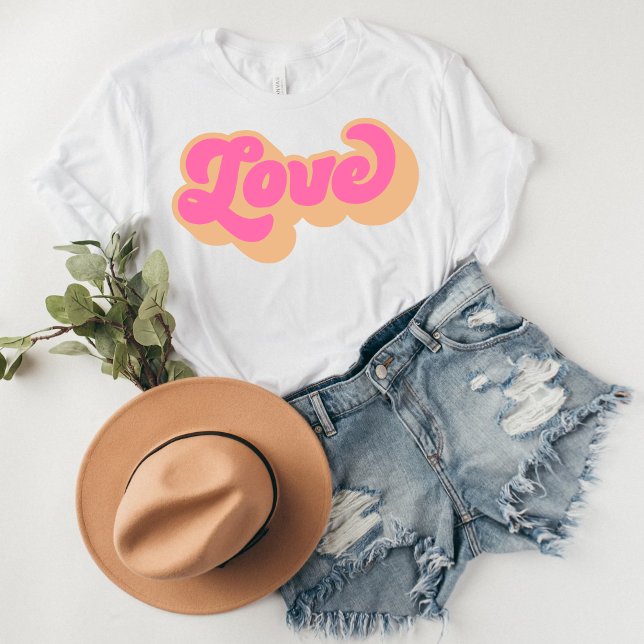 Camiseta Groovy Love El día de San Valentín Shirt (Groovy Love, Retro Vibes, 70s Style, Love Peacefully, Funky Valentine's Day, Heartfelt Groove, Vinta)