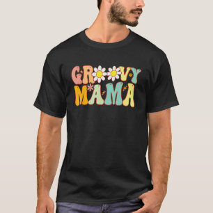 Camiseta Groovy Mama Daisy Flower Para Flowergirl Mom Birth