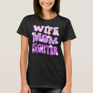 Camiseta groovy mamá esposa luchadora cáncer testicular