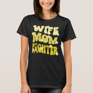 Camiseta groovy mamá esposa luchadora contra el cáncer de h