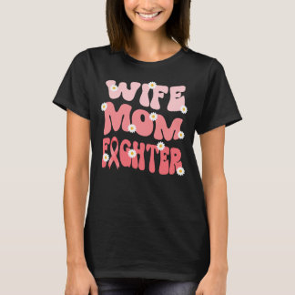 Camiseta groovy mamá esposa luchadora contra el cáncer uter