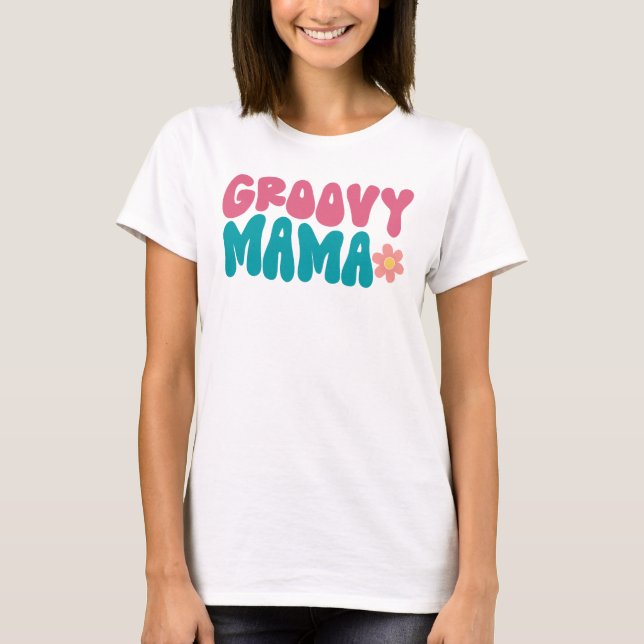 Camiseta Groovy Mama Flower (Anverso)