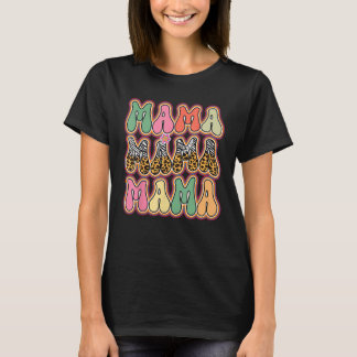 Camiseta Groovy Mama Mama Mama Zebra Leopard Sunflower Moth