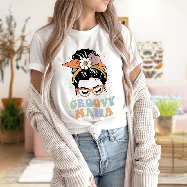 Camiseta Groovy Mama Shirt, Retro Mama T-Shirt (Subido por el creador)