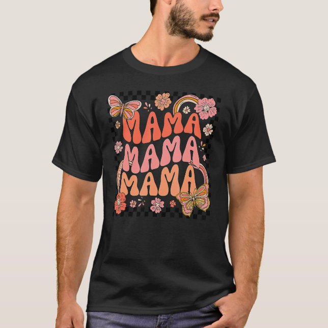 Camiseta groovy mama una agradecida mamá agradecida mor da (Anverso)