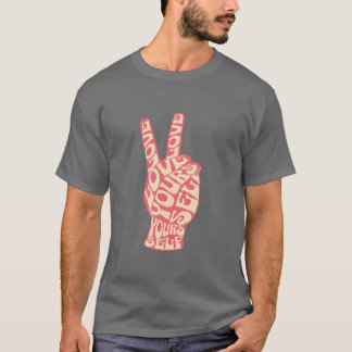 Camiseta Groovy Mano de Paz Ama a Ti Mismo 60s Retro