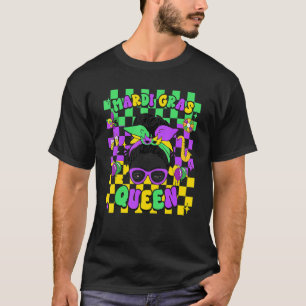 Camiseta Groovy Mardi Gras Reina Messy Carnaval de verano