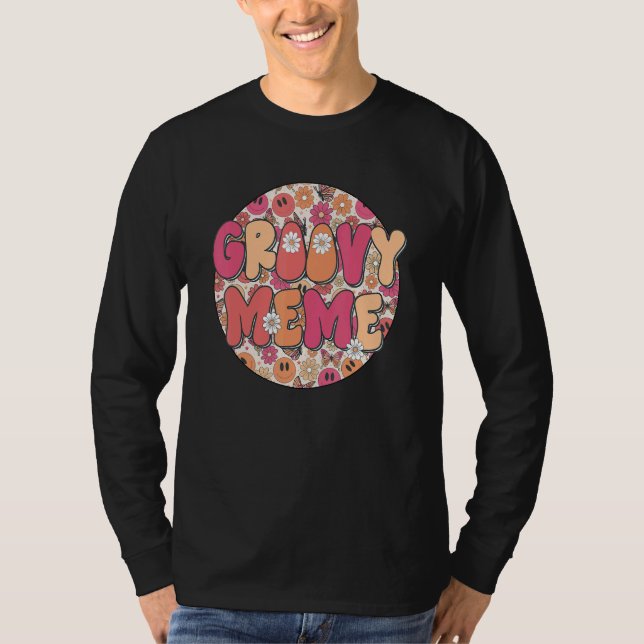 Camiseta Groovy Meme Hippie Retro Groovy Flower Fall Vibes (Anverso)