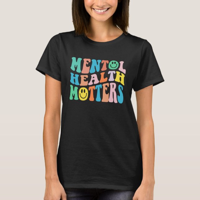 Camiseta Groovy Mental Health Matters Human Brain Illness A (Anverso)