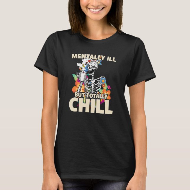 Camiseta Groovy Mentalmente Enfermo Pero Totalmente Chill H (Anverso)
