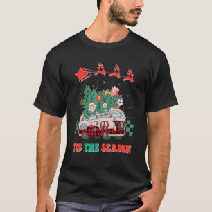 Camiseta Groovy Merry Christmas Hippie Esta Navidad De Temp