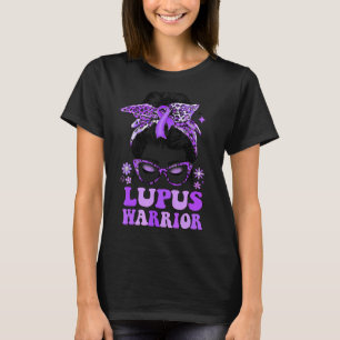 Camiseta Groovy Messy Bun Leopard Cinta púrpura Lupus Warri