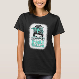 Camiseta Groovy Messy Bun Women Cinta Verde azulada PCOS Wa