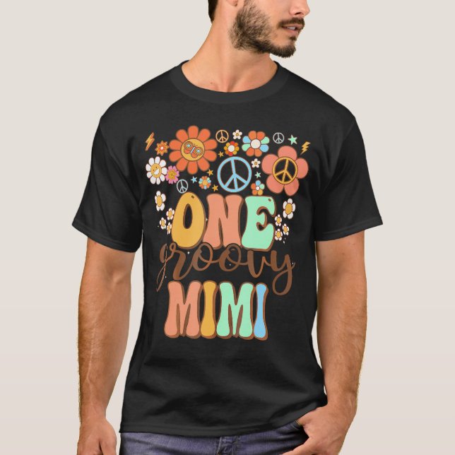 Camiseta Groovy Mimi Abuela Fiesta de la familia de cumplea (Anverso)