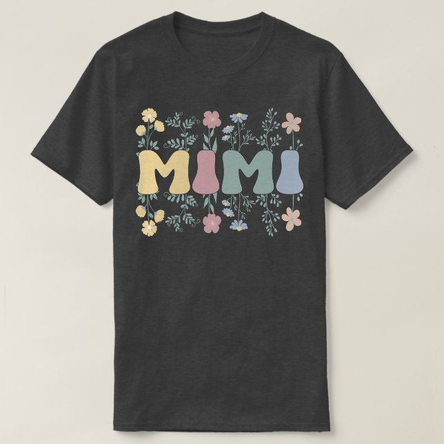 Camiseta Groovy Mimi Abuela Flores Mimi Abuela  (Diseño del anverso)