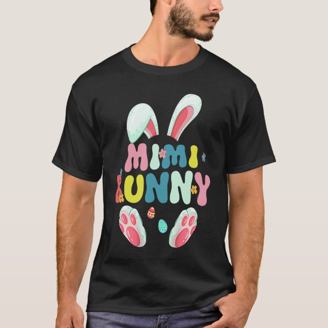 Camiseta Groovy Mimi Bunny Cute Matching Family Easter (Anverso)