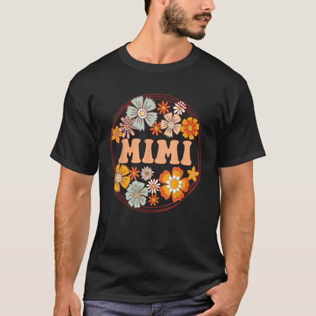 Camiseta Groovy Mimi Retro Flowers Women Mother s Day Grand (Anverso)