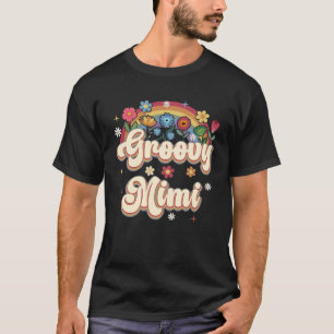 Camiseta Groovy Mimi Retro Hippie Signo de paz Madres Flora
