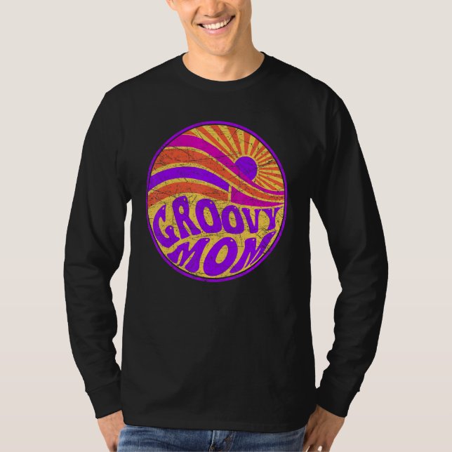 Camiseta Groovy Mom 70s Aesthetic Nostalgia 1970's Retro Mo (Anverso)
